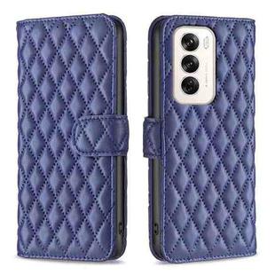 For OPPO Reno12 Global Diamond Lattice Wallet Leather Flip Phone Case(Blue)