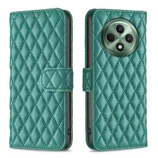 For OPPO Reno12 F 5G Diamond Lattice Wallet Leather Flip Phone Case(Green)