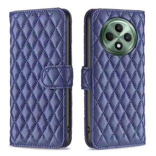 For OPPO Reno12 F 5G Diamond Lattice Wallet Leather Flip Phone Case(Blue)