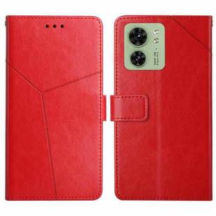 For Motorola Edge 40 HT01 Y-shaped Pattern Flip Leather Phone Case(Red)