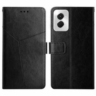 For Motorola Moto G Power 5G 2024 HT01 Y-shaped Pattern Flip Leather Phone Case(Black)