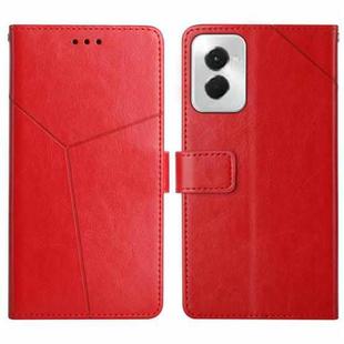 For Motorola Moto G Power 5G 2024 HT01 Y-shaped Pattern Flip Leather Phone Case(Red)