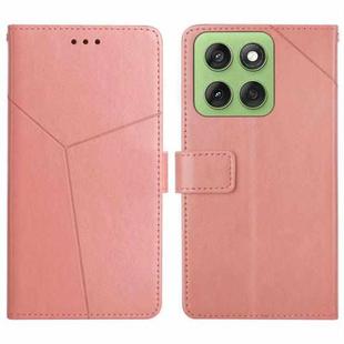 For Motorola Edge 60 Pro HT01 Y-shaped Pattern Flip Leather Phone Case(Pink)