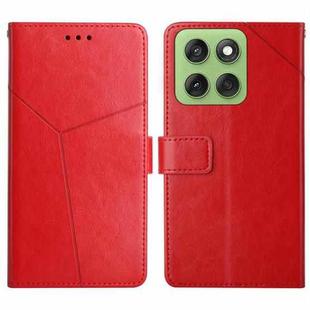 For Motorola Edge 60 Pro HT01 Y-shaped Pattern Flip Leather Phone Case(Red)