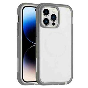 For iPhone 15 Pro Max Defender Series XT MagSafe Magnetic PC + TPU Shockproof Phone Case(White+Grey)
