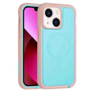 For iPhone 13 Defender Series XT MagSafe Magnetic PC + TPU Shockproof Phone Case(Turquoise+Pink)