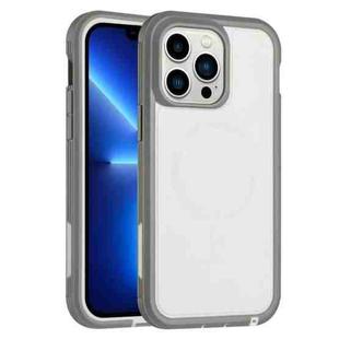 For iPhone 13 Pro Defender Series XT MagSafe Magnetic PC + TPU Shockproof Phone Case(White+Grey)