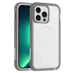 For iPhone 13 Pro Max Defender Series XT MagSafe Magnetic PC + TPU Shockproof Phone Case(White+Grey)