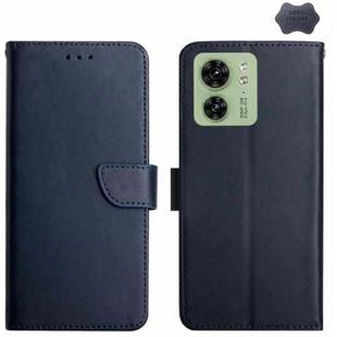 For Motorola Edge 40 Genuine Leather Fingerprint-proof Horizontal Flip Phone Case(Blue)