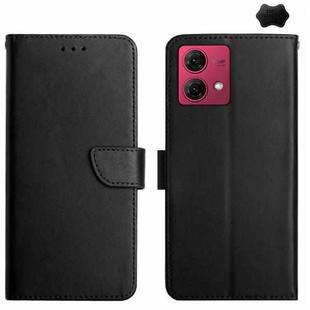 For Motorola Edge 40 Neo Genuine Leather Fingerprint-proof Horizontal Flip Phone Case(Black)