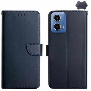 For Motorola Moto G Stylus 5G 2024 Genuine Leather Fingerprint-proof Horizontal Flip Phone Case(Blue)