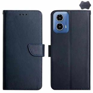 For Motorola Moto G85 5G Genuine Leather Fingerprint-proof Horizontal Flip Phone Case(Blue)