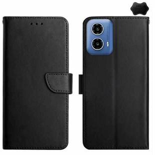 For Motorola Moto G85 5G Genuine Leather Fingerprint-proof Horizontal Flip Phone Case(Black)