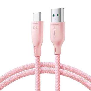 JOYROOM SA34-AC6 100W USB to USB-C/Type-C Fast Charge Data Cable, Length: 1m(Pink)