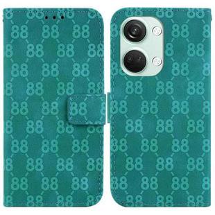 For OnePlus Nord 2T Double 8-shaped Embossed Leather Phone Case(Green)