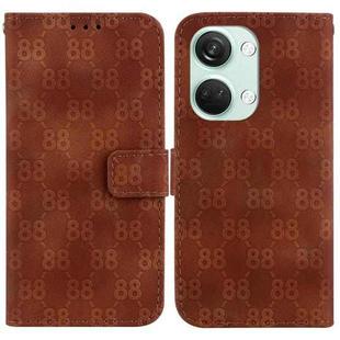 For OnePlus Nord 2T Double 8-shaped Embossed Leather Phone Case(Brown)