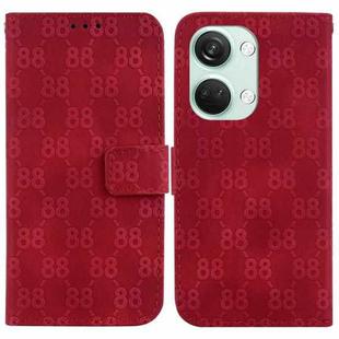 For OnePlus Nord 2T Double 8-shaped Embossed Leather Phone Case(Red)