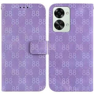 For OnePlus 10R / Ace Double 8-shaped Embossed Leather Phone Case(Purple)