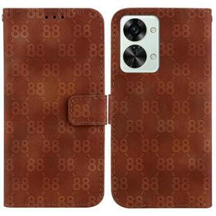 For OnePlus 10R / Ace Double 8-shaped Embossed Leather Phone Case(Brown)
