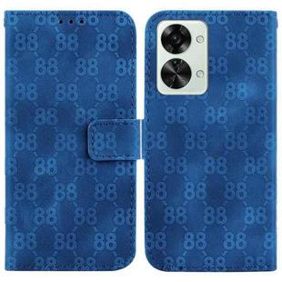 For OnePlus 10R / Ace Double 8-shaped Embossed Leather Phone Case(Blue)