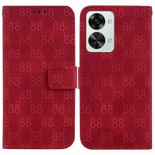 For OnePlus 10R / Ace Double 8-shaped Embossed Leather Phone Case(Red)