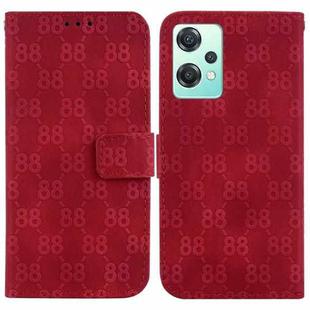 For OnePlus Nord CE 2 5G Double 8-shaped Embossed Leather Phone Case(Red)