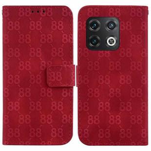 For OnePlus Nord N200 5G Double 8-shaped Embossed Leather Phone Case(Red)