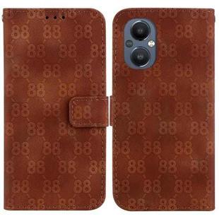 For OnePlus Nord 2 5G Double 8-shaped Embossed Leather Phone Case(Brown)