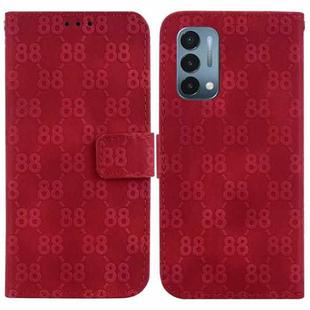 For OnePlus Nord N200 5G Double 8-shaped Embossed Leather Phone Case(Red)