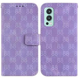 For OnePlus Nord 2 5G Double 8-shaped Embossed Leather Phone Case(Purple)