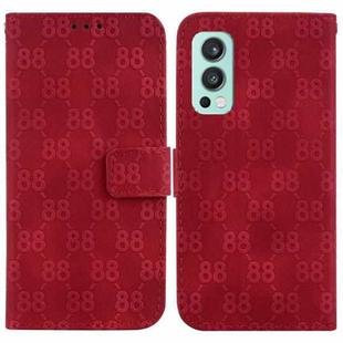 For OnePlus Nord 2 5G Double 8-shaped Embossed Leather Phone Case(Red)