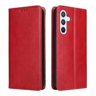 For Samsung Galaxy S23 FE 5G Fierre Shann PU Genuine Leather Texture Leather Phone Case(Red)