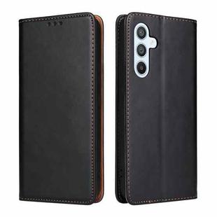 For Samsung Galaxy S23 FE 5G Fierre Shann PU Genuine Leather Texture Leather Phone Case(Black)