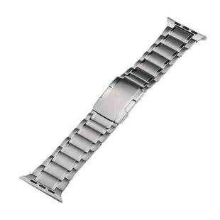 For Apple Watch SE 2022 44mm Five Beads Turtle Buckle Titanium Steel Watch Band(Silver)