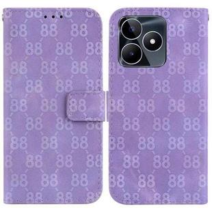 For Realme C53 / Narzo N53 Double 8-shaped Embossed Leather Phone Case(Purple)