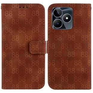 For Realme C53 / Narzo N53 Double 8-shaped Embossed Leather Phone Case(Brown)