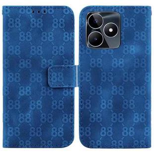 For Realme C53 / Narzo N53 Double 8-shaped Embossed Leather Phone Case(Blue)