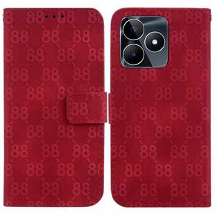 For Realme C53 / Narzo N53 Double 8-shaped Embossed Leather Phone Case(Red)