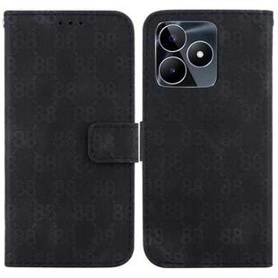 For Realme C53 / Narzo N53 Double 8-shaped Embossed Leather Phone Case(Black)