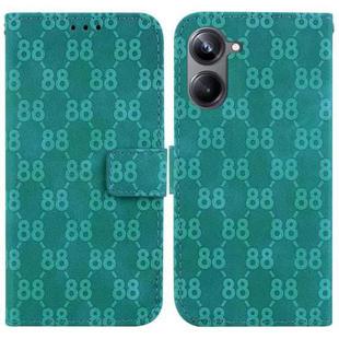 For Realme 10 Pro 5G Double 8-shaped Embossed Leather Phone Case(Green)