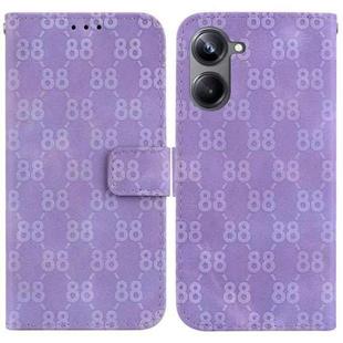 For Realme 10 Pro 5G Double 8-shaped Embossed Leather Phone Case(Purple)