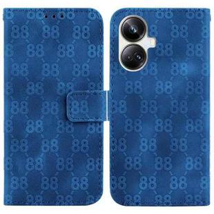 For Realme 10 Pro+ Double 8-shaped Embossed Leather Phone Case(Blue)