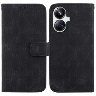 For Realme 10 Pro+ Double 8-shaped Embossed Leather Phone Case(Black)