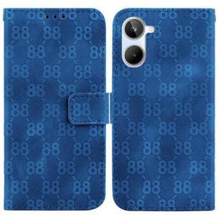 For Realme 10 4G Double 8-shaped Embossed Leather Phone Case(Blue)