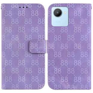 For Realme C30 / C30s / Narzo 50i Double 8-shaped Embossed Leather Phone Case(Purple)