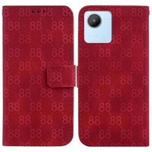 For Realme C30 / C30s / Narzo 50i Double 8-shaped Embossed Leather Phone Case(Red)