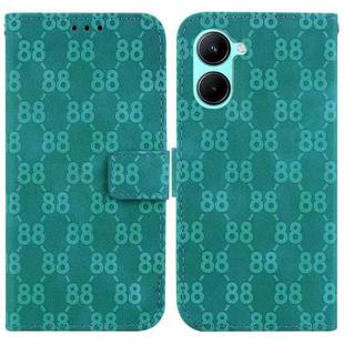 For Realme C33 Double 8-shaped Embossed Leather Phone Case(Green)