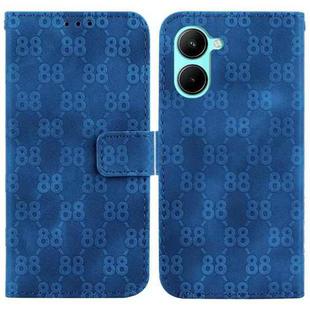 For Realme C33 Double 8-shaped Embossed Leather Phone Case(Blue)