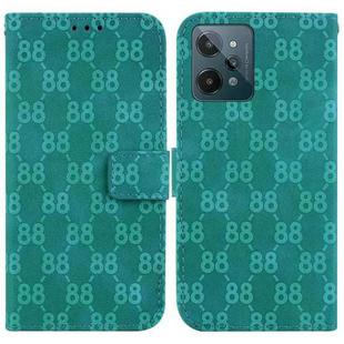 For Realme C31 Double 8-shaped Embossed Leather Phone Case(Green)