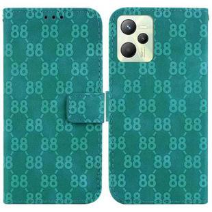 For Realme C35 Double 8-shaped Embossed Leather Phone Case(Green)